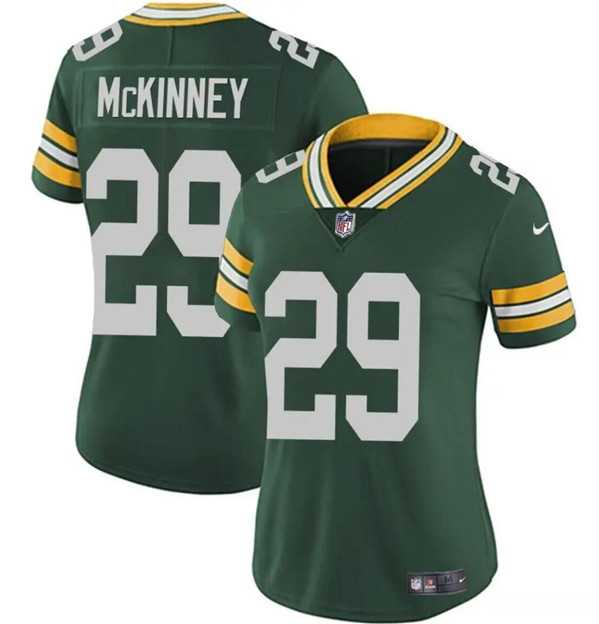 Women's Green Bay Packers #29 Xavier McKinney Green Vapor Limited Football Stitched Jersey Dzhi